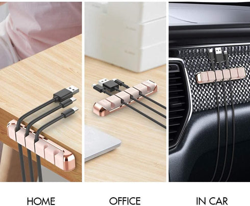 AHASTYLE Cable Organizer Holder 5 Slots Desktop Cord Wire Clips Keeper for Organizing USB Cable/Power Cord/Wire Home Office and Car (Pink)...
