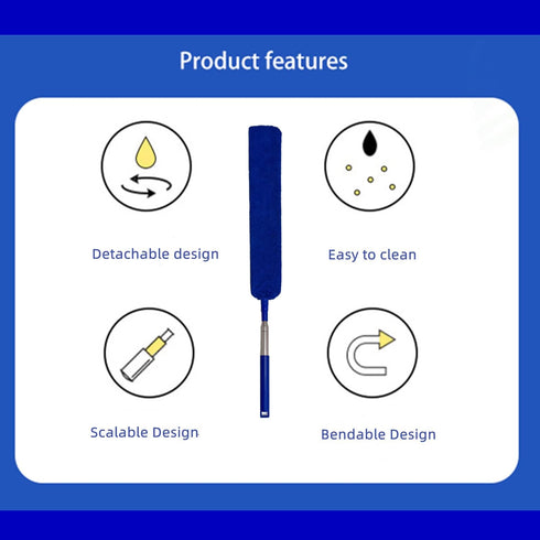 Retractable Gap Dust Cleaner, Cleaning Tool Under Appliance Or Sofa,Microfiber Hand Duster, Detachable and Washable Gap Cleaning Brush, Couch Clea...