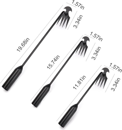 Weed Puller Tool Uprooting Weeding Tool with Long Handle Portable 4 Teeth Steel Hand Weeder Weed Remover Garden Standing for Backyard Farm Manual ...