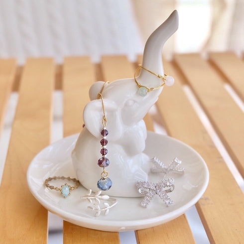 PUDDING CABIN Elephant Gifts for Women Wedding Ring Holder Ring Dish Christmas Gifts for Women Mom Girls Aunt Sisters Engagement Bridal Shower Xma...