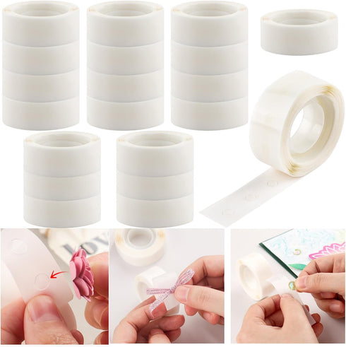 6000 Pcs 1/8in (3mm) 20 Roll Ultra Thin Adhesive Dots Clear Removable Double Sided Stickers Permanent Sticky for Balloons Wedding Decoration or DI...