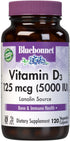 Bluebonnet Vitamin D3 5000 IU Vegetable Capsules, 120 Count...