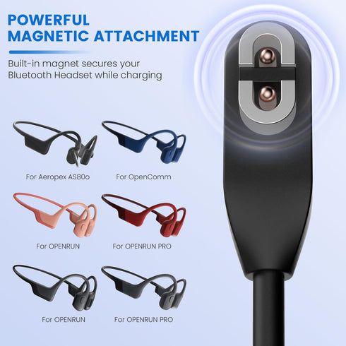 Compatible for Shokz Charging Cable,Charger Cord Compatible for Aftershokz Aeropex AS800,Shokz OpenRun Pro,OpenRun,OpenRun Mini,OpenComm Bone Cond...
