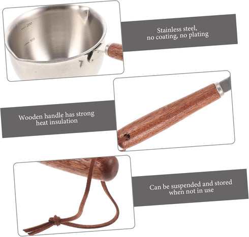 Small Stainless Steel Pot for Sauce Camping Pot Mini Saucepan Grill Basting Pot Milk Sauce Pot Barbecue Pot Multipurpose Sauce Pan Chai Pot Induct...