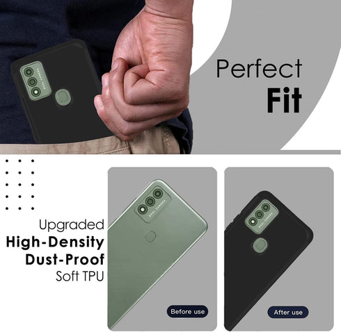 TJS Compatible for Wiko Voix Phone Case, Dual Layer Hybrid (Magnetic Mount Friendly) Shockproof Drop Protection Impact Phone Cover Case for Wiko V...