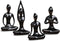 OwMell Lot of 4 Meditation Yoga Pose Statue Figurine Ceramic Yoga Figure Set Decor - Black...