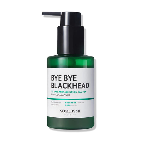 SOME BY MI Bye Bye Blackhead 30 Days Miracle Green Tea Tox Bubble Cleanser - 4.23 Oz, 120g - Made from Green Tea Extract - Mild Daily Face Wash fo...