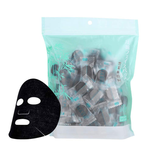 100Pcs/Pack Bamboo Charcoal Compressed Face Mask, Disposable Skin Care DIY Facial Mask Paper, Cotton Skin Care Wrapped Masks...