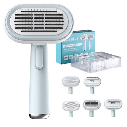 5-In-1 Multifunctional Pet Grooming Set Needle Brush, Hair Brush, Hair Removal Comb, Bath Massage Brush, In Addition To Loose Hair, For Cats & Dog...