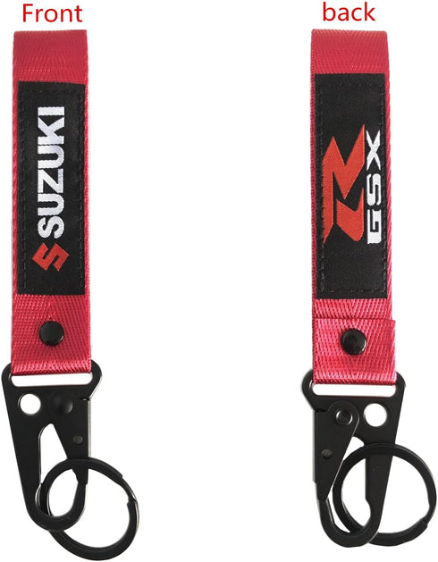 MELD 3 PCS Motorcycle Key Blank Uncut Blade for Suzuki GSXR 600 750 1000 GSX1300R GSF 650 with Key Chain Embroidered Tag Key Ring...