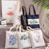Dark Blue Canvas Cotton Tote Bag Embroidery Kit,Orchid Flowers Art Pattern,Cross Stitch Kits, Including Stamped Embroidery Bag with Hoops,Needle, ...