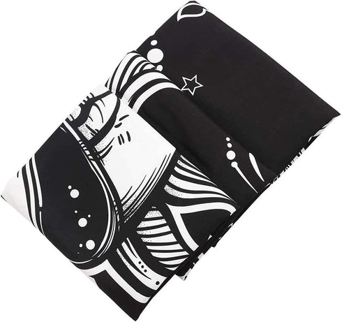 DYRLHZ Black and White Wing Cat on Moon Tapestry, Creepy Hippie Spooky Monster Wall Hanging Tapestry, for Living Room Bedroom Home Decor (59'' x 7...