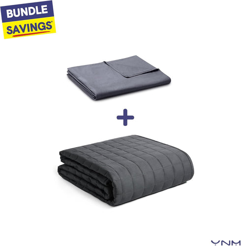 YnM Exclusive Cotton Duvet Cover for Weighted Blankets (Dark Grey, 41"x60")...