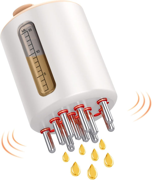 Electric Hair Oil Applicator with 12 Teeth, 7 Liquid Dispensing and 15ml High Capacity, Hair Oil Applicator and Scalp Massager, Advanced Scalp Car...