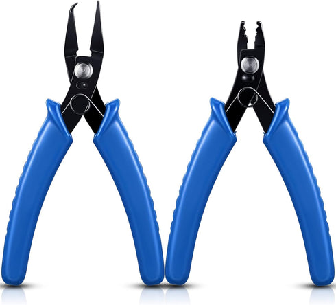 2 Pcs Split Ring Pliers Crimping Pliers Jewelry Jump Ring jewelry Pliers for Opening Split Ring or Key Chain, Wire Flush Cutter Pliers Set for Jew...