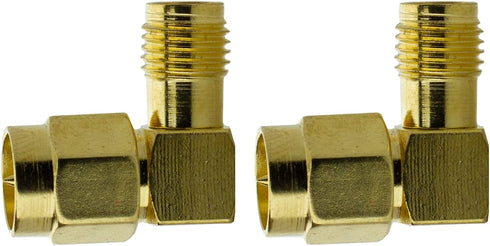 Right Angle Coax Connector – Adapter Male to Female – 90 Degree Coaxial Connector for FPV Antenna, Radio, and Coax Cable (2 Pack)...