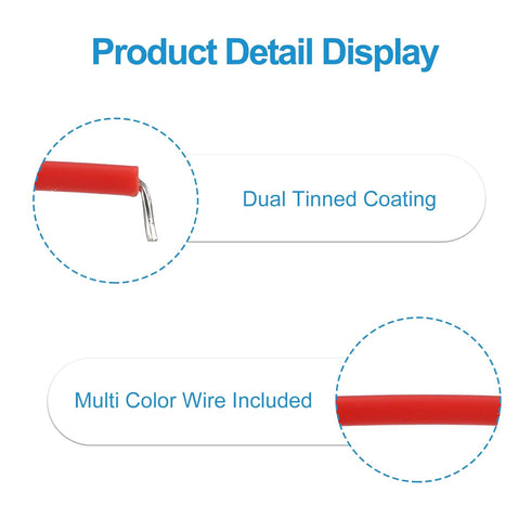 PATIKIL 24 AWG Solid Core Wire Kit, 130pcs PVC Coated Pre Tinned Copper Electrical Cable Hookup Jumper Wires for Electronic Projects...