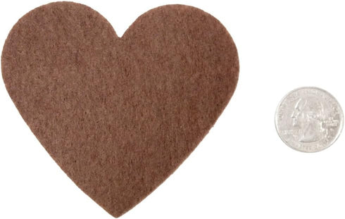 Playfully Ever After 3 Inch Brown 22pc Stiff Felt Hearts...