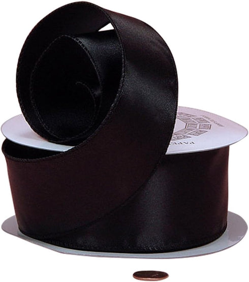 Black Satin Wired Ribbon 1 1/2" X 25 Yards...