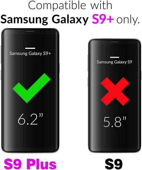 Asuwish Compatible with Samsung Galaxy S9 Plus Wallet Case Tempered Glass Screen Protector Leather Flip Cover Card Holder Kickstand Stand Phone Ca...