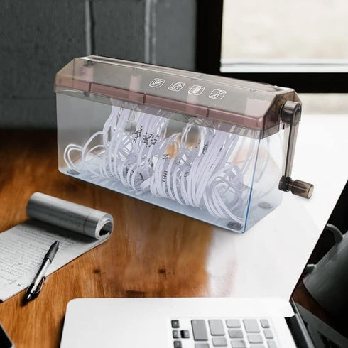 Mini Hand Shredder,Portable Paper Shredder Manual Shredder,Home Office Desktop Stationery,Hand Paper Shredder for Paper, Notes, Bills, Portrait, P...