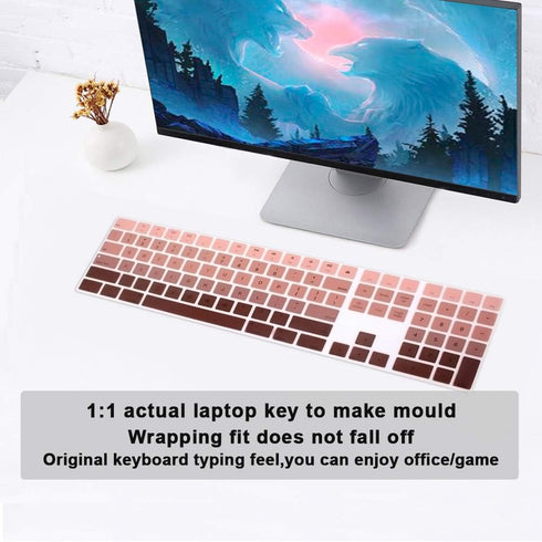 Ultra Thin Silicone Full Size Wireless Bluetooth Numeric Keyboard Cover Skin for iMac Magic Keyboard with Numeric Keypad MQ052LL/A A1843 2017 2018...