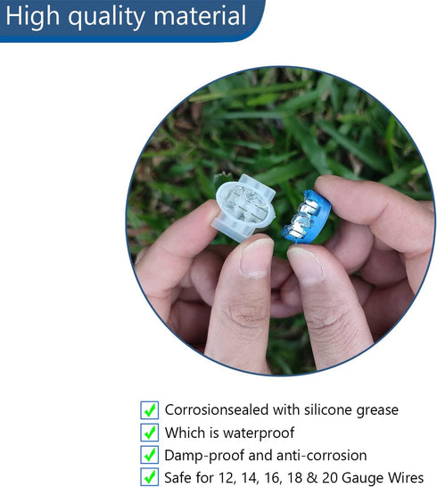 Electrical IDC 314-BOX Wire Connectors Self Stripping Pigtail Connectors for Robotic Lawn Mowers Boundary Wire Pet Fences Boundary Wire 20 Pack...