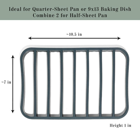 The Silicone Kitchen Silicone Roasting Rack Pan, Dishwasher Safe, BPA Free, Non-Toxic, 7 in by 10.75 in, Navy, 2 Pack...