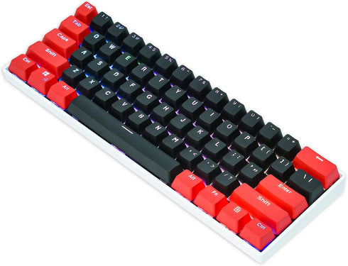 Fogruaden PBT Keycaps Red and Black Keycaps 60 Percent, OEM Profile Custom keycaps Set, Suitable for Cherry MX Switch Mechanical Keyboard...