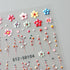 Flower Nail Art Stickers Summer Daisy Flower Nail Decals for Nail Art Decorations 4PCS Small Floral Five-petaled Design 5D Acrylic Engraved Nail S...