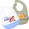 Silicone Bibs for Babies and Toddlers 2 Sets Feeding Bibs for Boy and Girl, Adjustable Soft Waterproof Bibs with Food Catcher Pizza...
