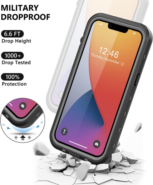 for iPhone 11 Waterproof Case with Built-in Screen Protector, Shockproof Dustproof Full Body Protective IP68 Waterproof Phone Case for iPhone 11 6...