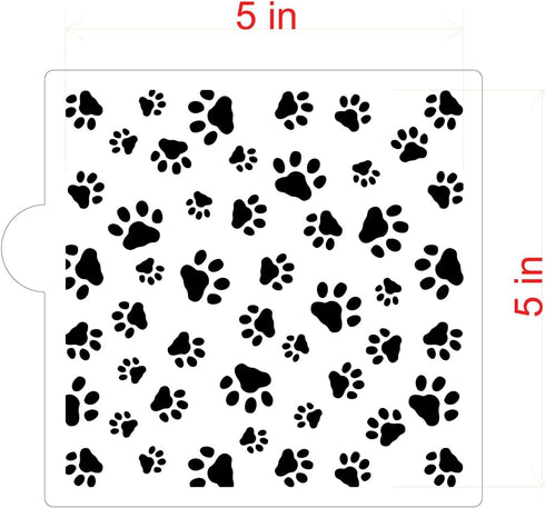 Mini Dog Paws Allover Cookie and Craft Stencil by Designer Stencils...