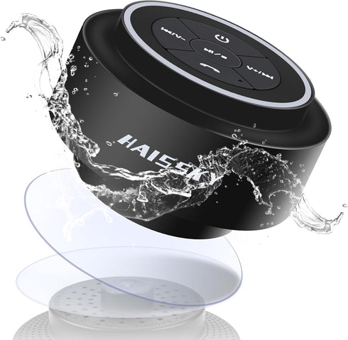 Shower Speaker Bluetooth Waterproof, Portable Wireless Waterproof Speaker for Pool, Floating IP67 Bathroom Speaker with Suction Cup for Camping Be...