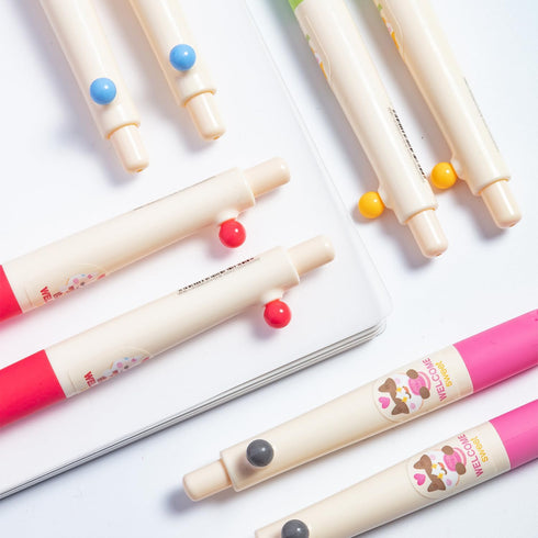 M&G Cute Gel Pens, 0.5mm Kawaii Gel Pens Smooth Writing Pens, 12 Pcs Black Retractable Gel Ink Rollerball Pens Fine Point, Aesthetic Journaling Ge...