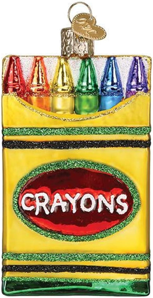 Old World Christmas Box of Crayons Blown Glass 2020 Unique Christmas Ornaments for Christmas Tree Decorations...