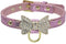 Rhinestone Cute Dog Collar Bow Tie Diamond Bling Puppy Collar Durable Adjustable Pet Collar for Small Medium Dogs Cats...