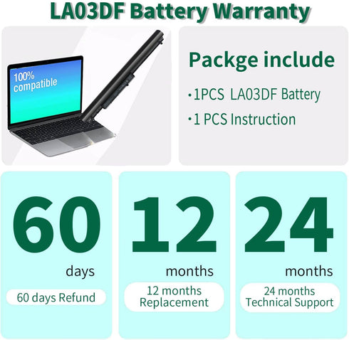 DMKAOLLK la03 la03df 776622-001 Battery for HP 15-f272wm 15-f222wm 15-f233wm 15-f039wm 15-f010dx 15-f100dx 15-f014wm 15- f211wm 15-f209wm 15-f387w...