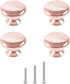 4X Polished Chrome Cabinet Hardware Round Mushroom Knob Drawer Handles 30mm/1.18" for Kitchen Cupboard Furniture Chest Door Dresser Bathroom (Rose...