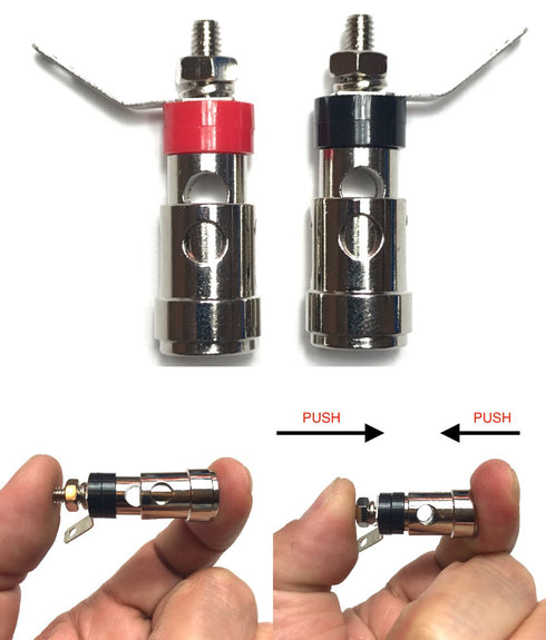 CESS Amplifier Terminal Connector Binding Post Push Quick Type -Binding Post Spring Loaded Press Subwoofer Basket Terminal (4 Pack)...