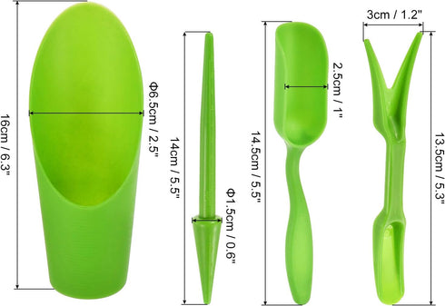 MECCANIXITY Garden Shovel Hand Tools Transplanting Succulent Cultivation Digging Scoops Kits, Green...