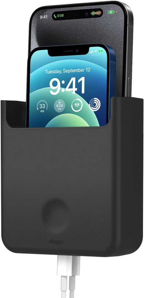 elago Phone Holder Mount Compatible with All Phone Models - Screw Mounting, Available Wired Charging, Caddy, Desktop Organizer, Remote, Pencil Hol...