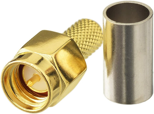 Eightwood 10pcs SMA Male Plug Crimp RF Connector for RG58 RG142 LMR195 Coaxial Cable...