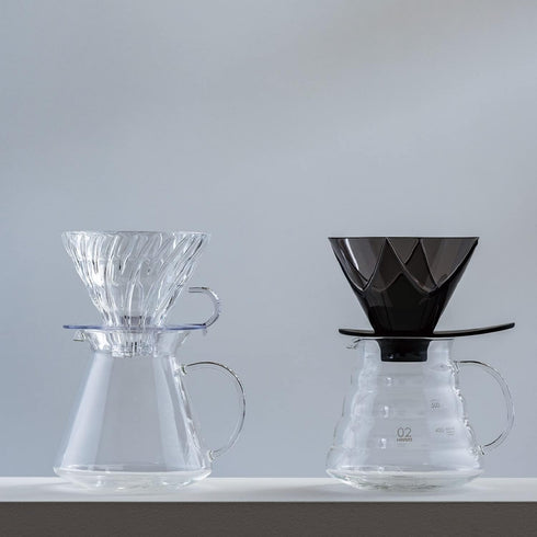 Hario V60 "Mugen" Plastic Coffee Dripper, Size 02, Clear Black...