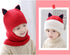 Cat Ear Baby Girls Boys Winter Hat Toddler Knitted Hood Scarf Beanies with Fleece Lining...