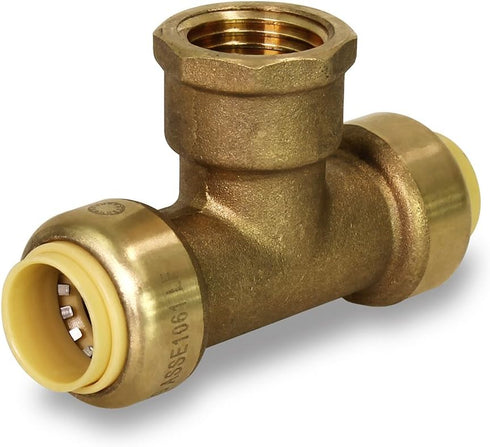Everflow Supplies Pushlock Female Center Tees UPCTF12 Push x Push X Female 1/2 Inch Quick & Easy Installation with Corrosion Resistant to Improve ...