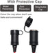 KUNCAN 4FT 12v 2-Way Car Cigarette Lighter Female Socket Y Splitter to Male Plug with Double Socket Outlet, Dual Socket Extension Charger Port Ext...