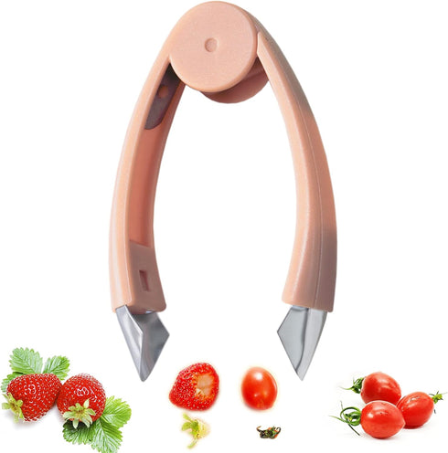 Strawberry Huller Stem Remover Tomato Corer Potato Tweezers Carrot Cutter Pineapple Peeler Clip for Fruit and Vegetable (Orange)...