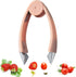 Strawberry Huller Stem Remover Tomato Corer Potato Tweezers Carrot Cutter Pineapple Peeler Clip for Fruit and Vegetable (Orange)...
