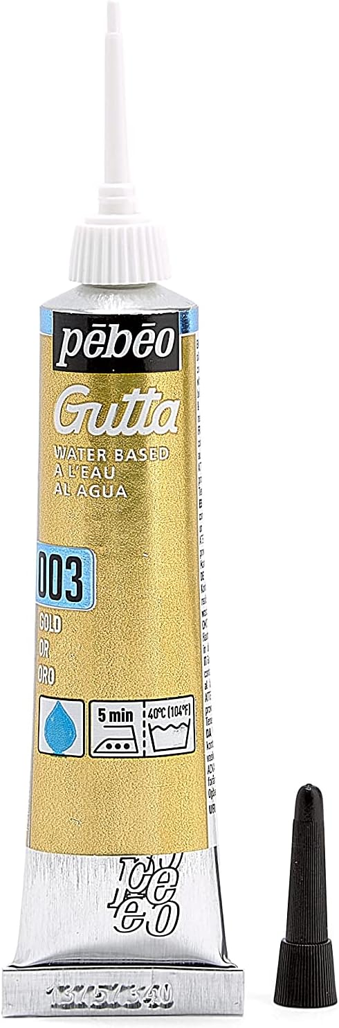 Pebeo Setasilk Silk Painting Water Based Gutta 20-Milliliter Tube, Gold, 0.67 Fl Oz (Pack of 1)...